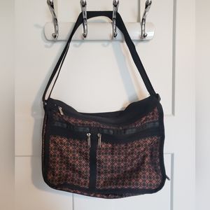 Vintage LeSportsac Red/Black Crossbody Bag, Made in USA